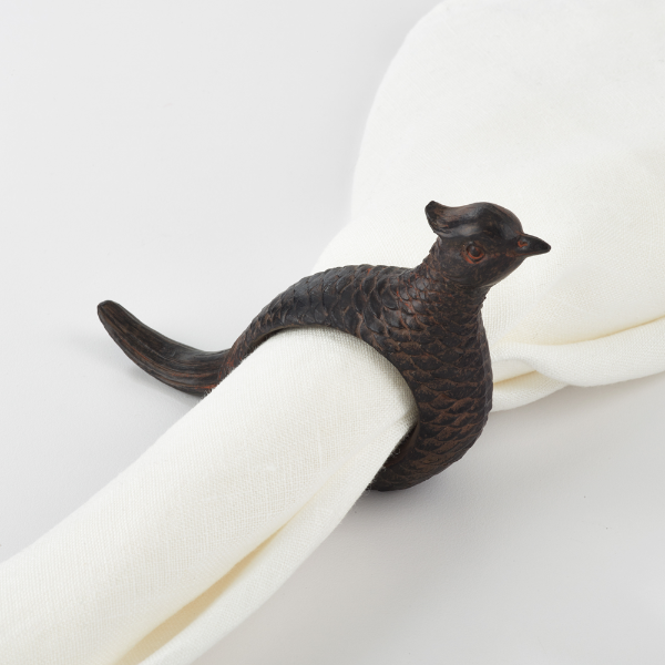 Pheasant Napkin Rings Set/4