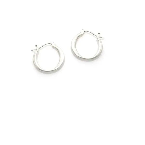 Small Round Hoop Earrings in Silver