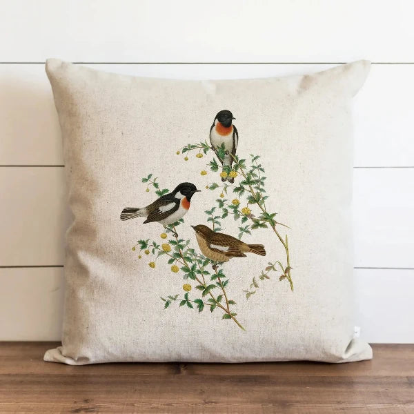 Bird Chat 20" Pillow in Natural