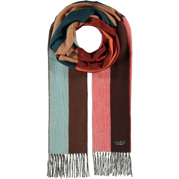 Artist Stripes Oversized Cashmink Scarf in Misty Blue