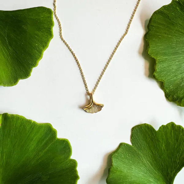 Gold Gingko Leaf Necklace