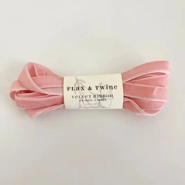 Flax & Twine 3/8" Velvet Ribbon, 3 yards