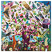 Colorful puzzle with a tree and various animals on a white background