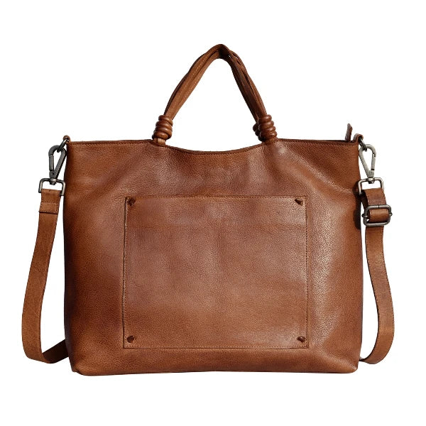 Nolan Leather Tote Bag in Cognac