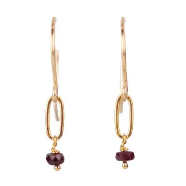 Makiki Link Earrings: Ruby