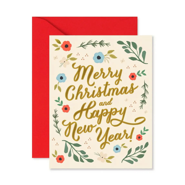 Merry Christmas Floral Card