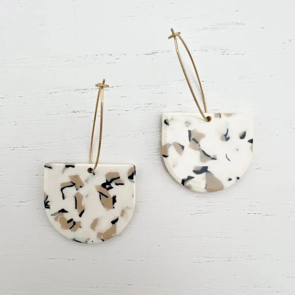 The Modern Cream/Beige/Black Earrings
