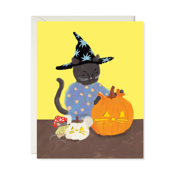 Carving Pumpkins Halloween Card