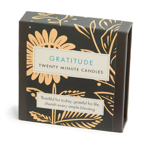 Box of Gratitude Twenty Minute Candles with floral design