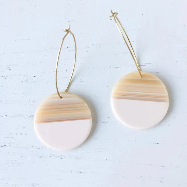 The Maddy Roundies Cream Earrings