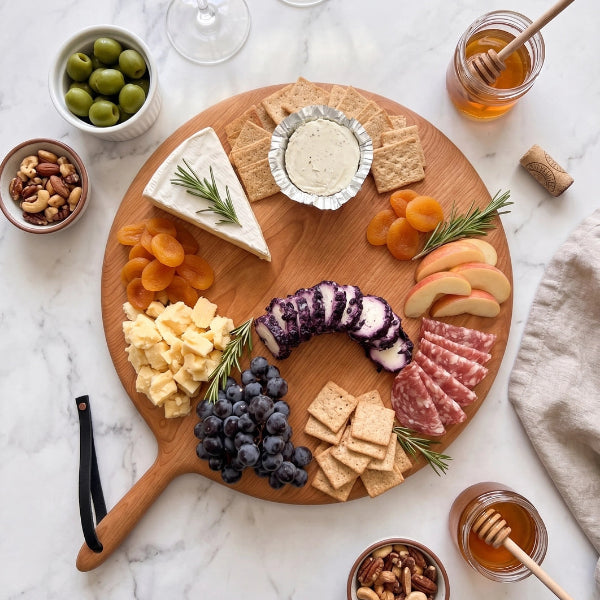 Large Round Cherry Hardwood Cutting Board