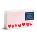 Pack of E. Frances Little Notes with red hearts on a pink background