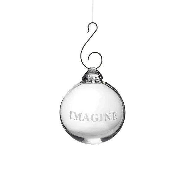 "Imagine"  Engraved Round Ornament