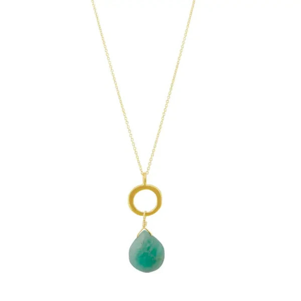 Circle Amazonite Vermeil Necklace