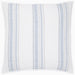 Decorative pillow with blue and white braided pattern on a white background