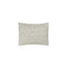A rectangular pillow sham with a dense geometric pattern in moss green, centered on a solid white background.