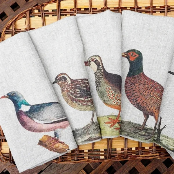 Wild Birds Linen Napkins Set/6