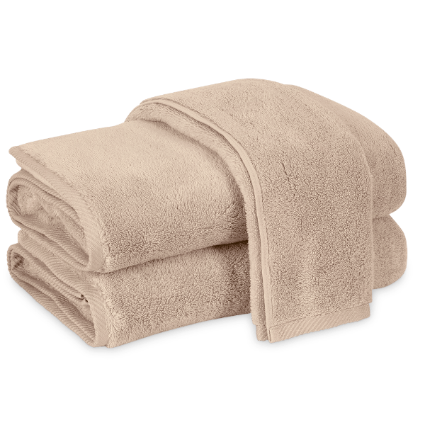 Stack of beige towels on a transparent background