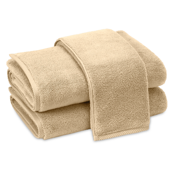 Stack of beige towels on a transparent background