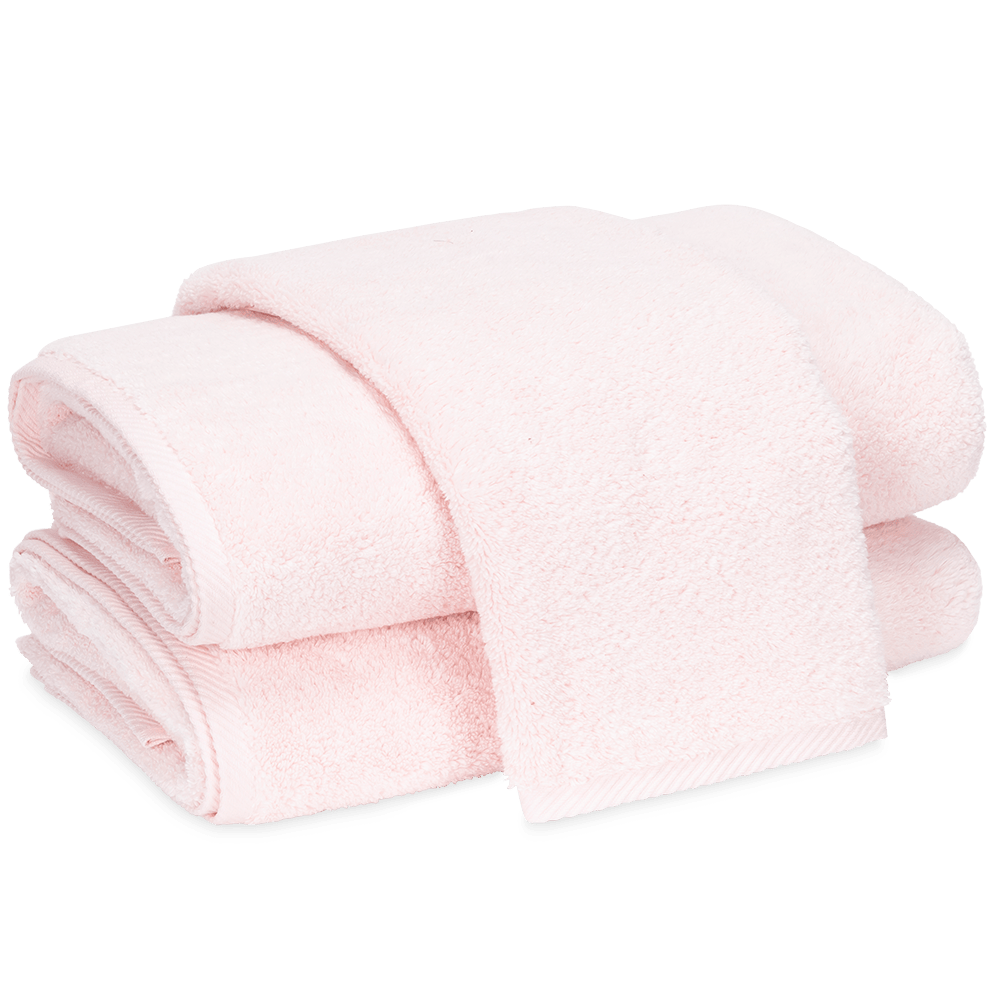 Folded pink towel on a transparent background