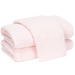 Folded pink towel on a transparent background