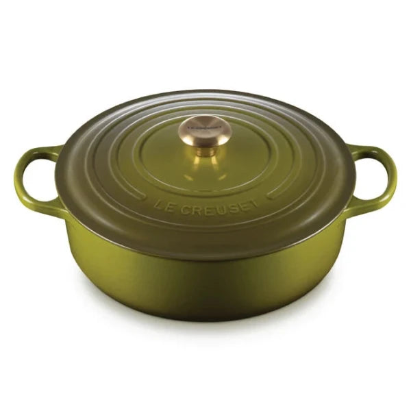 Signature 6.75 Qt Round Wide Dutch Oven: Olive