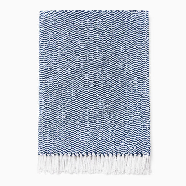 Celine White/Navy Throw