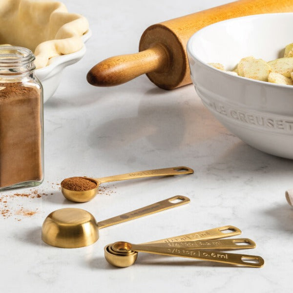 5 Piece Measuring Spoons: Gold