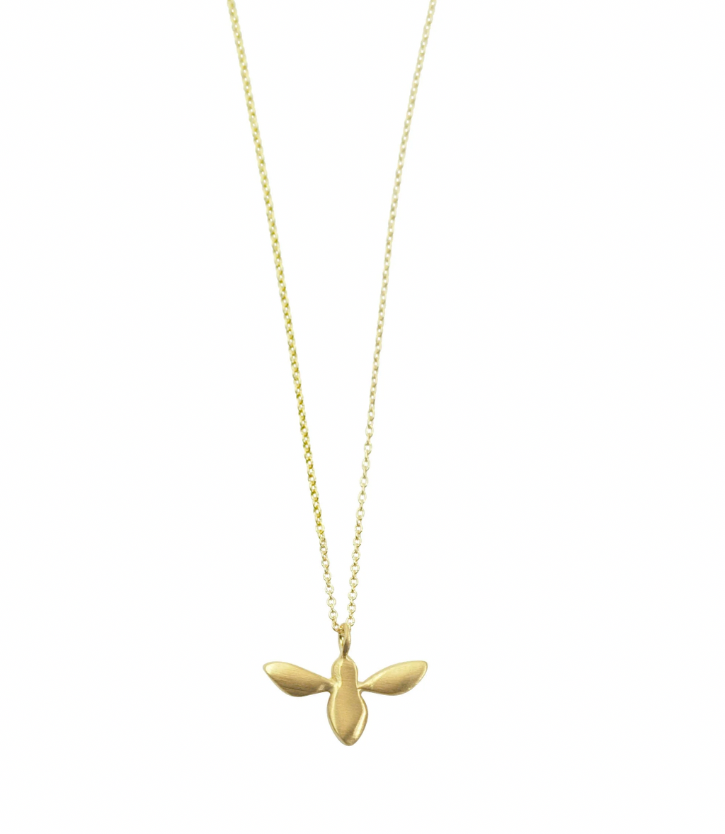 Small Bee Necklace in Vermeil