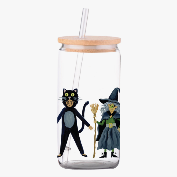 Trick-Or-Treaters Glass Can