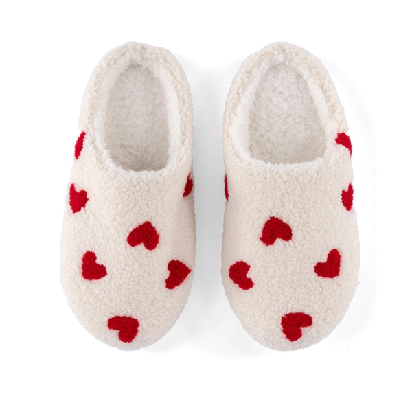 Hearts Slippers- Ivory