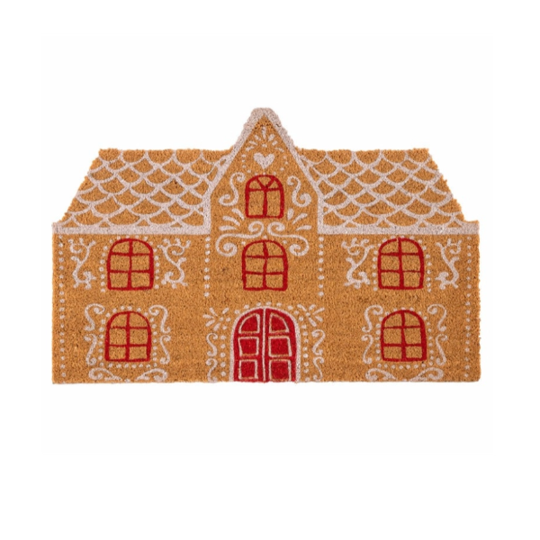 Gingerbread House Doormat- Natural