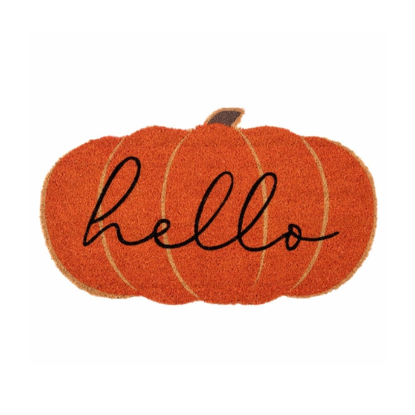 Hello Pumpkin Doormat- Orange