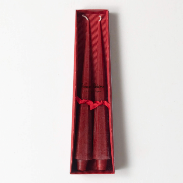 Holiday Spire Taper Candles - Red