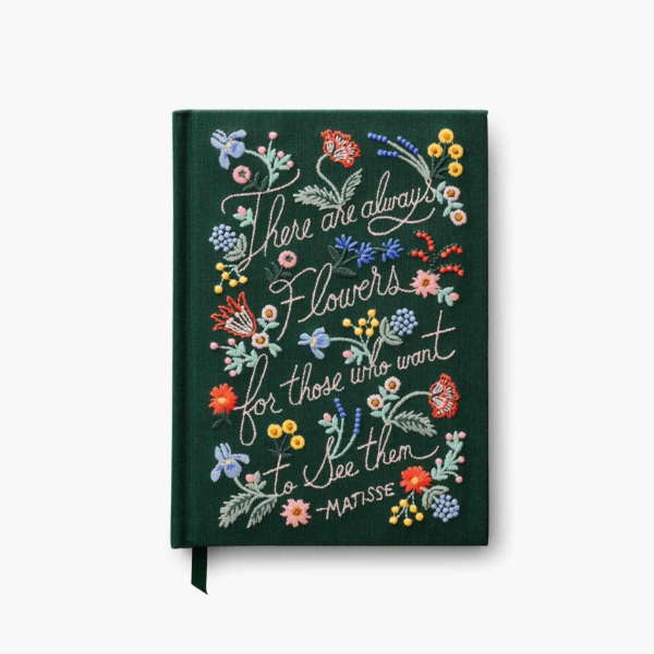 There Are Always Flowers Embroidered Journal