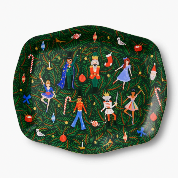 Evergreen Nutcracker Serving Tray