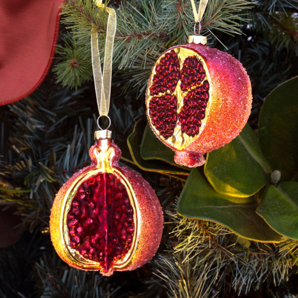 Beaded Glass Pomegranate Ornament