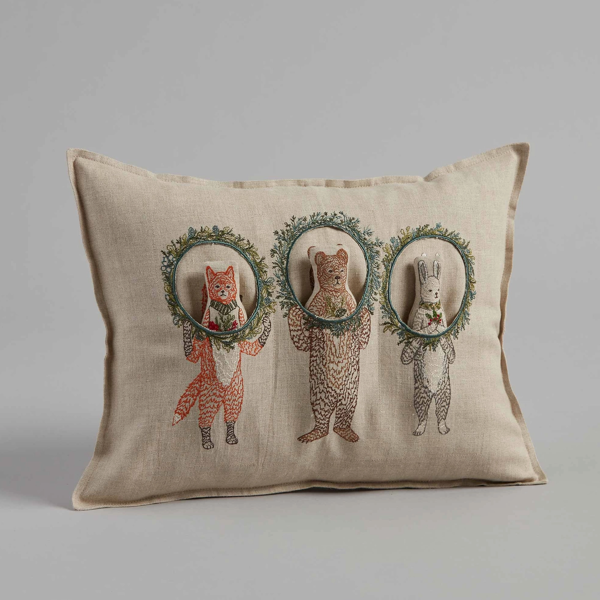 Christmas Wreath Trio Pocket Pillow