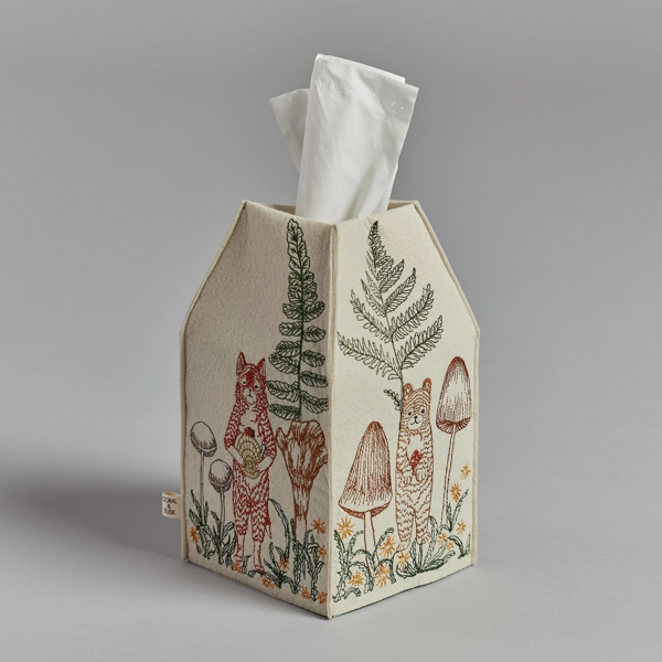 Mushroom and Ferns Tissue Box Cover
