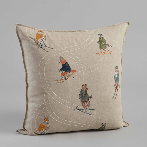 Downhill Skiers Pillow