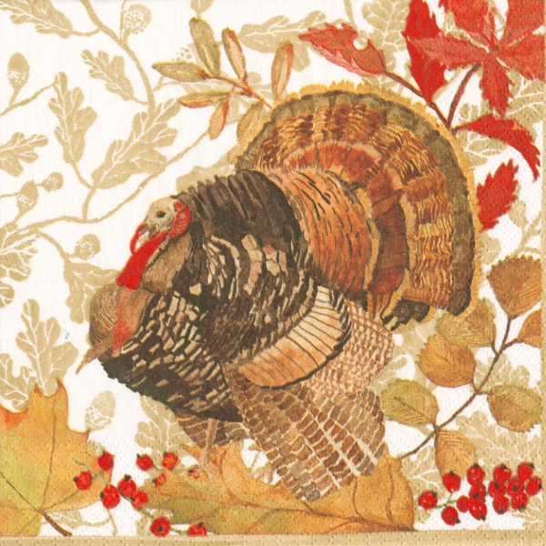 Woodland Turkey Luncheon Napkin