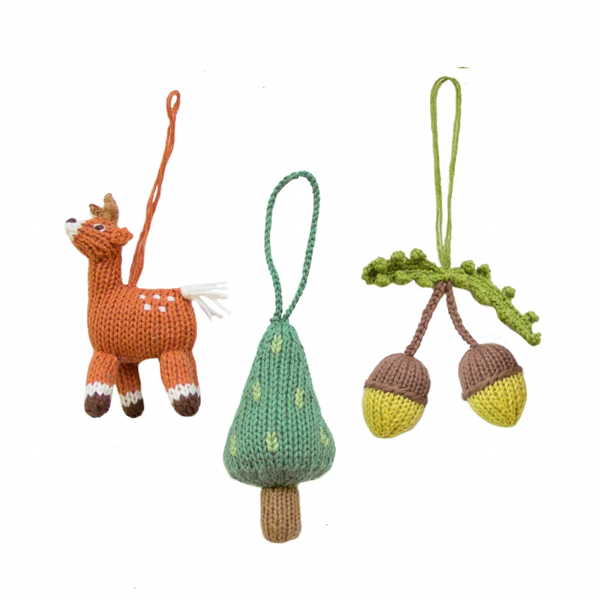 Woodland Holiday Ornaments Set