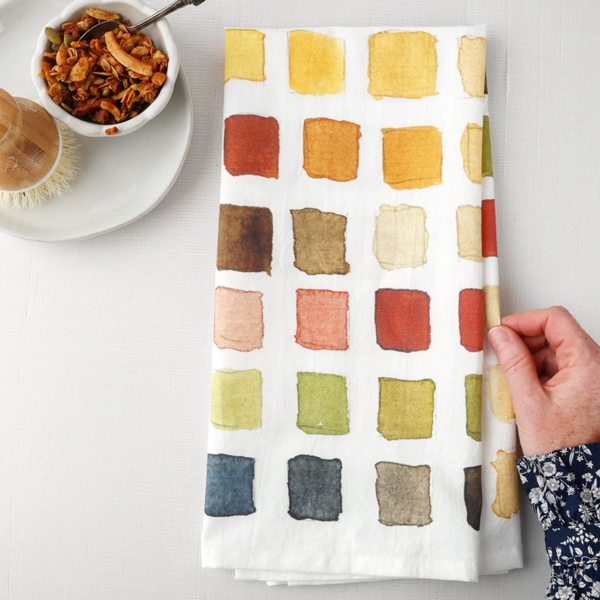 Autumn Paint Swatch Tea Towel