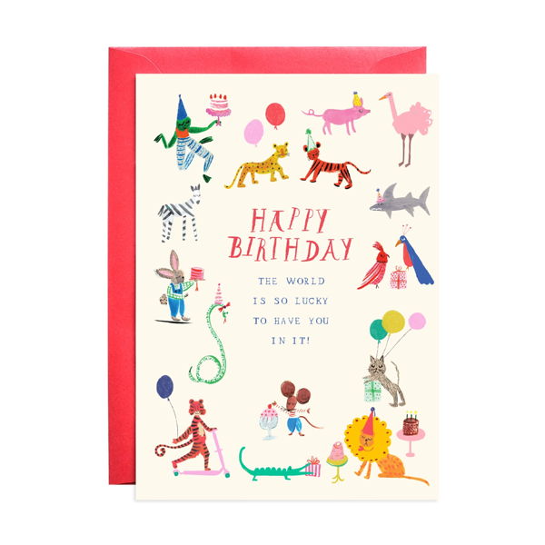 Party at the Zoo Greeting Card