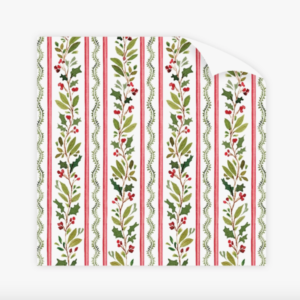 Holly Vine Wrapping Paper Roll
