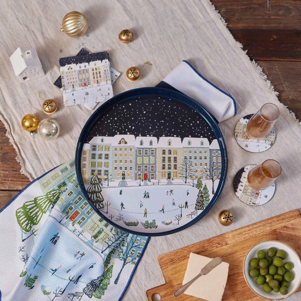 Holiday in the Park 15" Round Tray