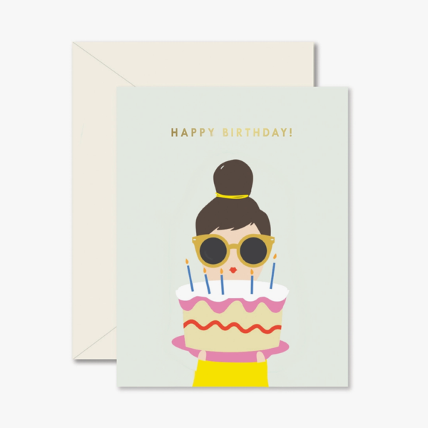 Cake Lady Birthday Greeting Card