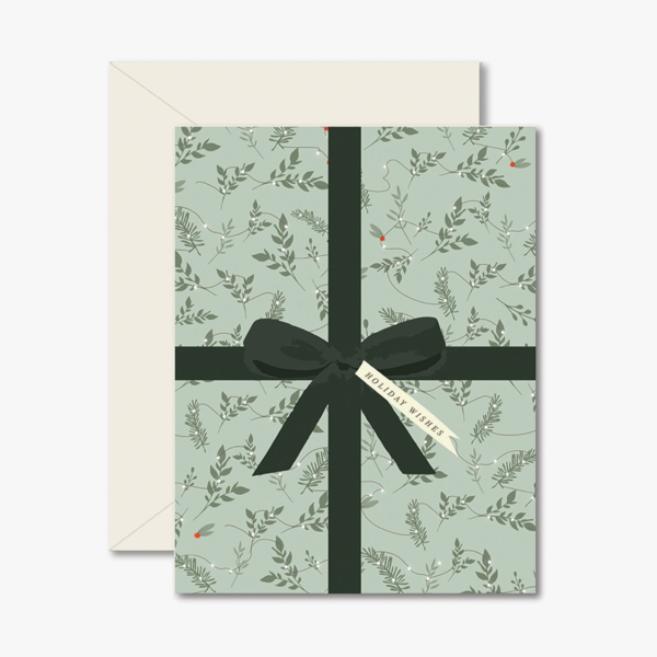 Holiday Mint Christmas Present Greeting Card