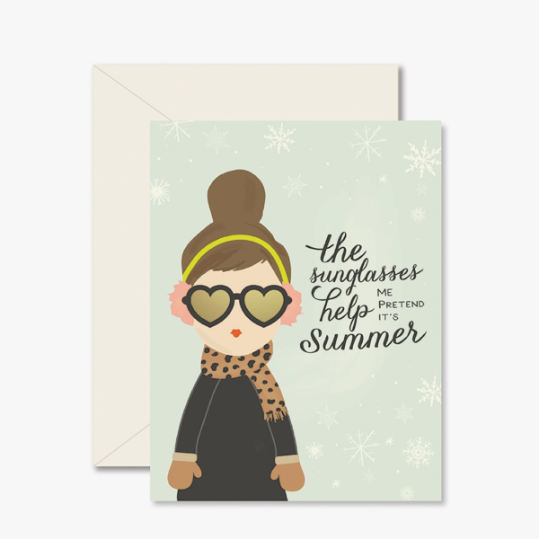 Winter Sunglasses Greeting Card