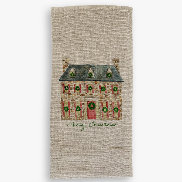Christmas Stone House Natural Guest Towel